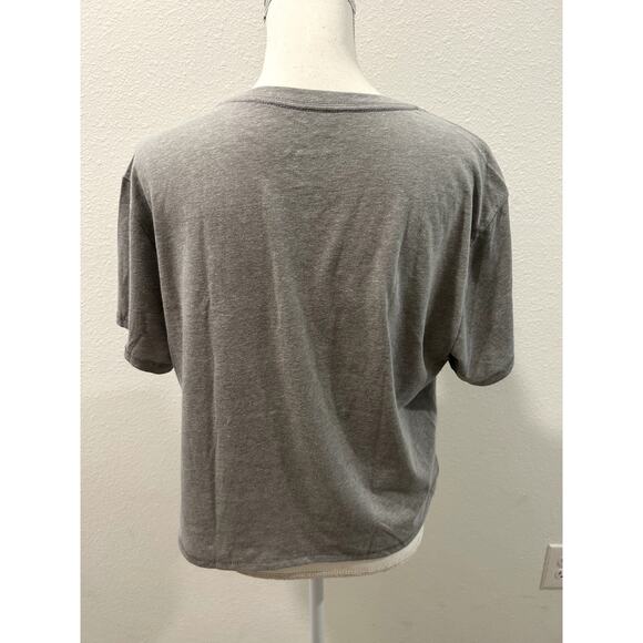 Lucky Brand Womens Cropped T-Shirt Tee Here Comes The Sun Size Medium Gray New - Picture 4 of 6